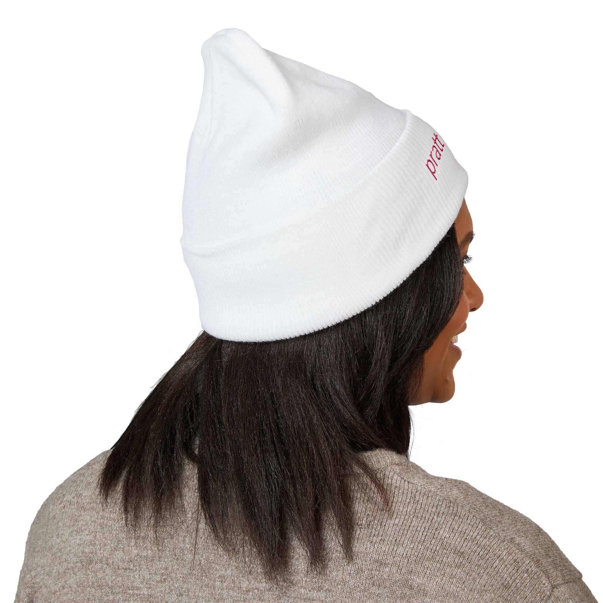Embroidered 'pratt summer' Classic Cuffed Beanie – Minimal Knit Hat