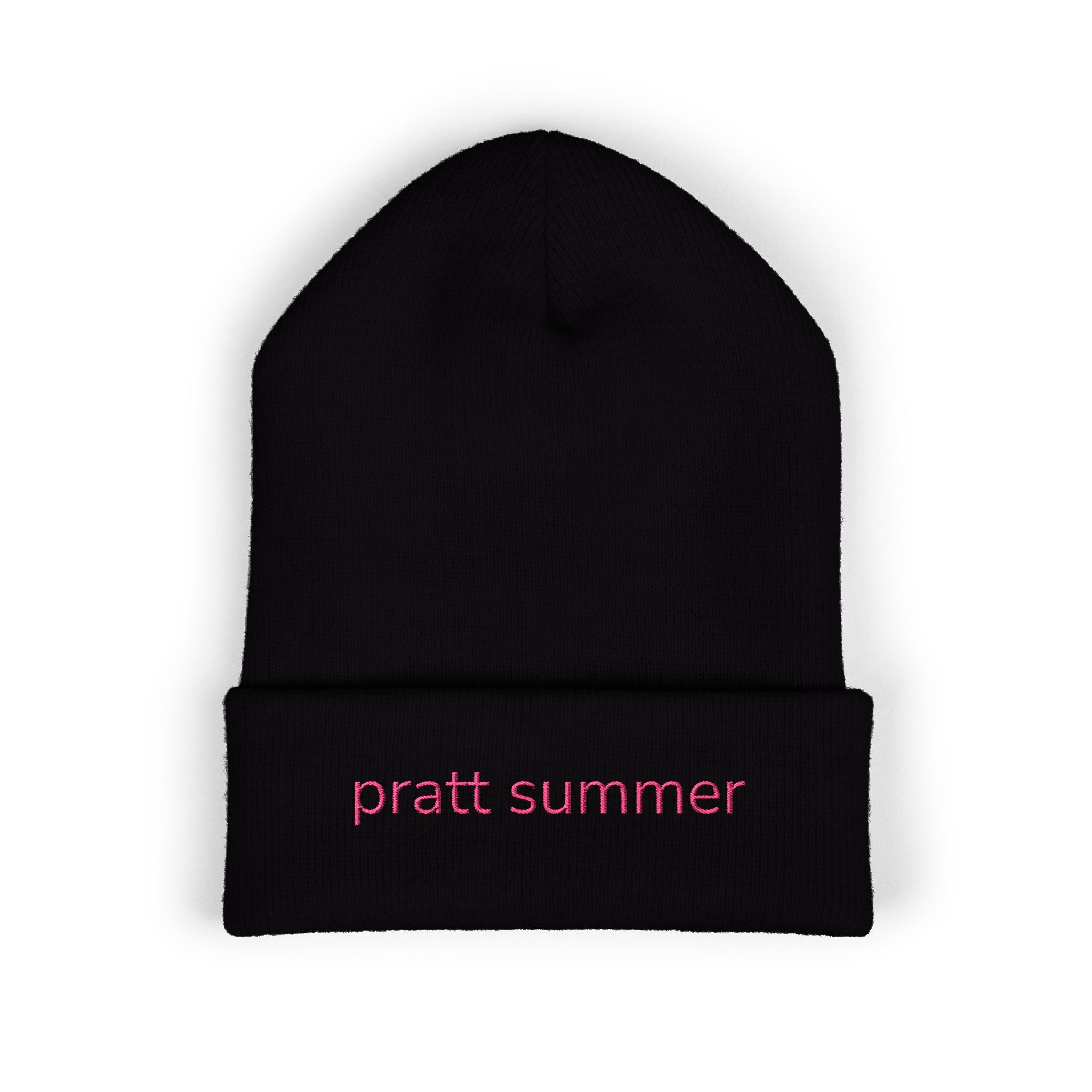 Embroidered 'pratt summer' Classic Cuffed Beanie – Minimal Knit Hat