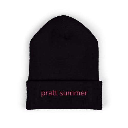 Embroidered 'pratt summer' Classic Cuffed Beanie – Minimal Knit Hat