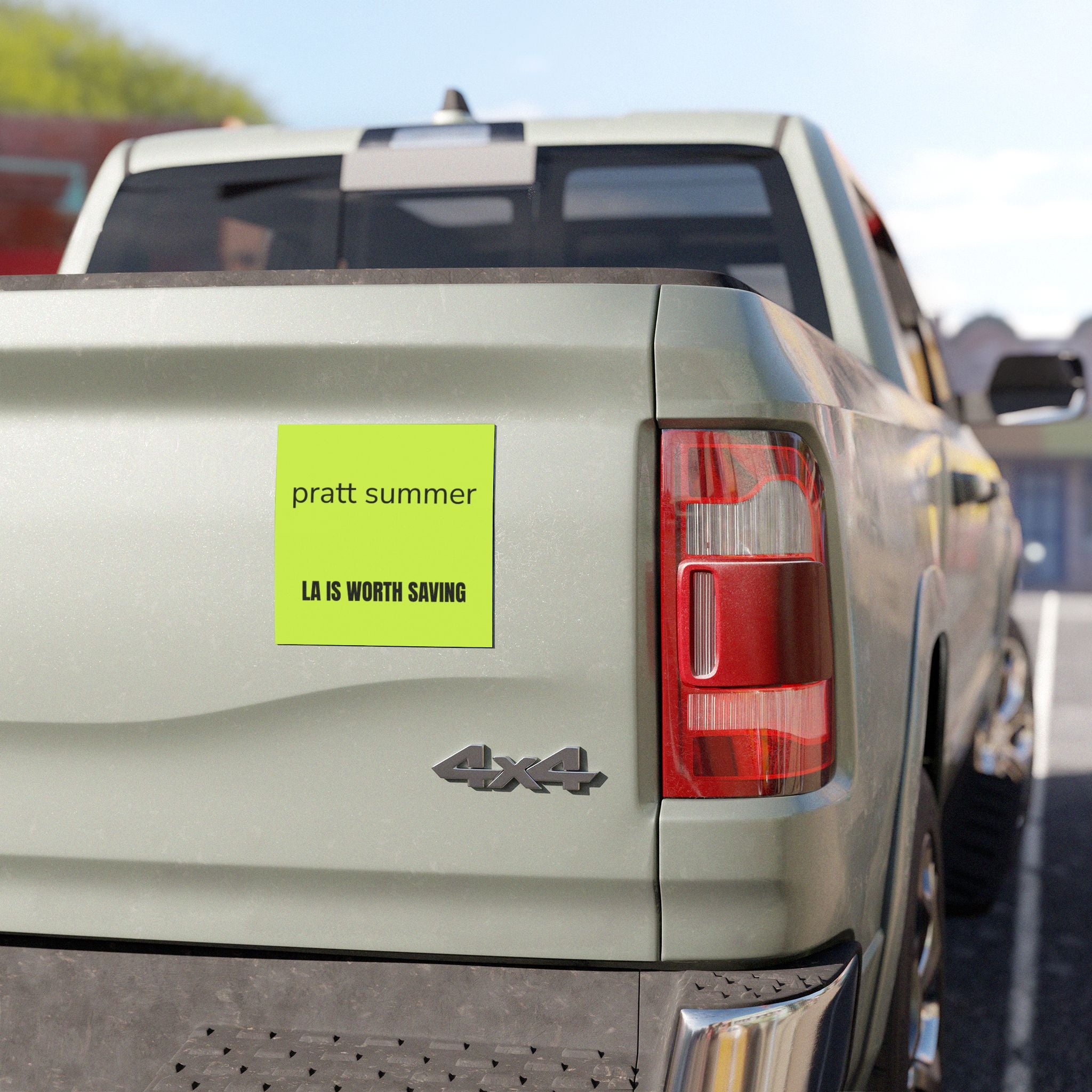 Car Magnet — "LA Is Worth Saving" Neon Green Promotional Magnet